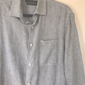 Men’s Linen Stripe button down